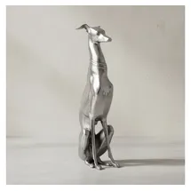 KADIMA DESIGN Dekofigur Aluminium Skulptur eines Windhundes, 18x70 cm, handgefertigt