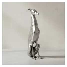 KADIMA DESIGN Dekofigur Aluminium Skulptur eines Windhundes, 18x70 cm, handgefertigt