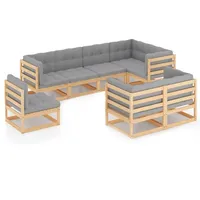 vidaXL Garten-Lounge-Set 8-tlg. grau