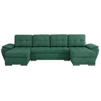 Sofa.de Wohnlandschaft mit Schlaffunktion ¦ türkis/petrol ¦ Maße (cm): B: 357 H: 85 T: 218.0