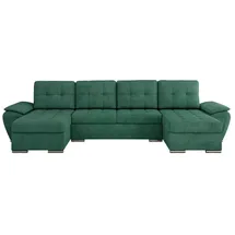 Sofa.de Wohnlandschaft mit Schlaffunktion ¦ türkis/petrol ¦ Maße (cm): B: 357 H: 85 T: 218.0