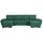 Sofa.de Wohnlandschaft mit Schlaffunktion ¦ türkis/petrol ¦ Maße (cm): B: 357 H: 85 T: 218.0