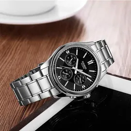 Casio Herren Uhr Casio MTP-1375D-1ADF - Silber/Schwarz