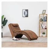 vidaXL Massage Chaiselongue mit Kissen Polyester 54 x 72 x 145 cm Braun