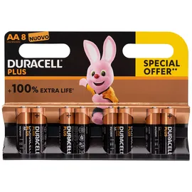 Duracell - Plus AA Stilo Alkaline Batterien 8er Pack 1.5 Volt LR6 MN1500