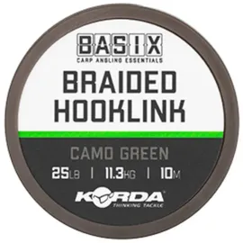 Korda Vorfachschnur Korda Basix Braided Hooklink Camo Green - 10m Vorfachschnur, 25 m Länge, (10-St) 25 m