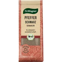 BioWagner - Bio Pfeffer schwarz gemahlen | ideal für dunkles Fleisch, Reis- und Gemüsegerichte | naturbelassene Bio-Zutaten | recyclebare Verpackung | 50 g