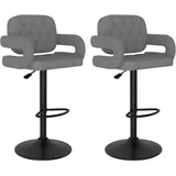vidaXL Barhocker 2 Stk. Hellgrau Stoff