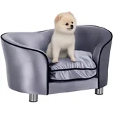 PawHut Hundesofa Luxus 69 x 49 x 38 cm hellgrau