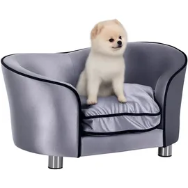 PawHut Hundesofa Luxus 69 x 49 x 38 cm hellgrau