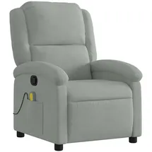 vidaXL Massagesessel Gyta Samt 86,5 x 99,5 x 0 cm Hellgrau mit Fernbedienung