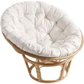 moebel-direkt-online Papasansessel Baumwolle, Polyester 100 x 60 x 100 cm Beige mit Kissen