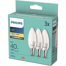 Philips Classic LED Kerze E14 5-40W/827, 3er-Pack (929002968433)