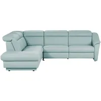 HIMOLLA Ecksofa Leder 9707 ¦ blau ¦ Maße (cm): B: 275 H: 84 T: 245