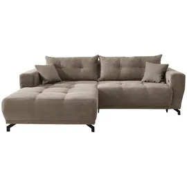 MID.YOU Eckcouch Cord 4-Sitzer Graubraun