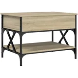 vidaXL Couchtisch, Beistelltisch mit verstellbaren Füßen, Wohnzimmertisch mit viel Stauraum, Sofatisch Kaffeetisch Tisch Höhenverstellbar, Sonoma-Eiche Holzwerkstoff Metall