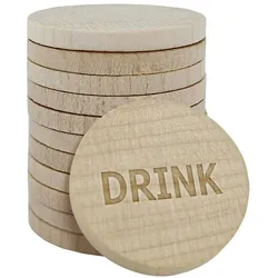CombiCraft Gravierte Echtholz Marken Ø29mm Drink - 100 Stück