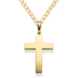 HOPLO Kreuzanhänger Anhänger Kreuz 585 Gold mit Goldkette 5,0 mm 585-14 Karat Gold, Made in Germany 55 cm