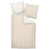 JANINE Interlock-Jersey59028 3 Gestreift Beige 135 x 200 cm + 80 x 80 cm