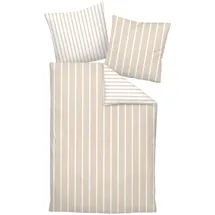 JANINE Interlock-Jersey59028 3 Gestreift Beige 135 x 200 cm + 80 x 80 cm