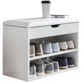 Wohnling Schuhbank 60 x 40 x 30 cm geschlossen weiß
