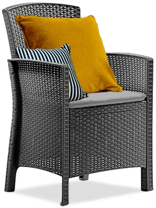 Lima künstlichen Rattan Sessel mit Armlehnen Graphit