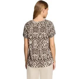Cartoon Shirtbluse mit Rüschen Patch Braun/Cream 42