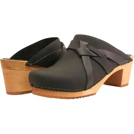 Sanita Damen Offener Clog Wood-Manuella Square Open Black | schwarz