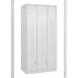 C+P Z-Spind Classic PLUS bodenstehend, 6 Abteile, HxBxT 185x90x50cm, Zylinderschloss, Verkehrsweiß von PROREGAL
