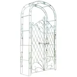 Décoshop26 - Rosenbogen mit zwei Rankhilfen für Kletterpflanzen Gartendekoration 220 x 120 cm Metall in Antikgrün 10_0003955