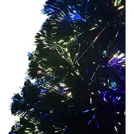 vidaXL Künstlicher Weihnachtsbaum mit Ständer Grün 150 cm Fiberoptik