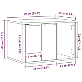 vidaXL Katzenklo Altholz-Optik 60x40x40 cm Braun