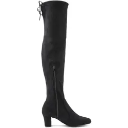 Overkneestiefel LASCANA Gr. 37, Varioschaft, schwarz Damen Schuhe Slouchy Boots,Langschaft Stiefel,Schlupf-Boot, weiches Stretchmaterial