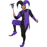 Smiffys Medieval Jester Costume, Purple Halloween und Karneval
