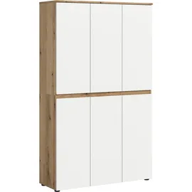 xonox.home Scarpa Garderobenschrank 6-türig 0 x 0 x 0 cm Weiß/Eiche