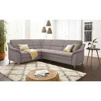 Ecksofa SIT & MORE "Cardoso L-Form" Sofas Gr. B/H/T: 249cm x 90cm x 209cm, Struktur, langer Schenkel rechts, mit Bettfunktion, grau (steel) mit Federkern, wahlweise Bettfunktion und Schubkasten