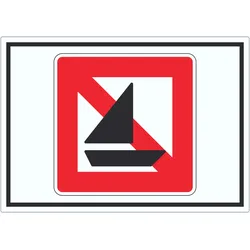 Segelboote verboten Symbol Segeln verboten A7 (74x105mm)