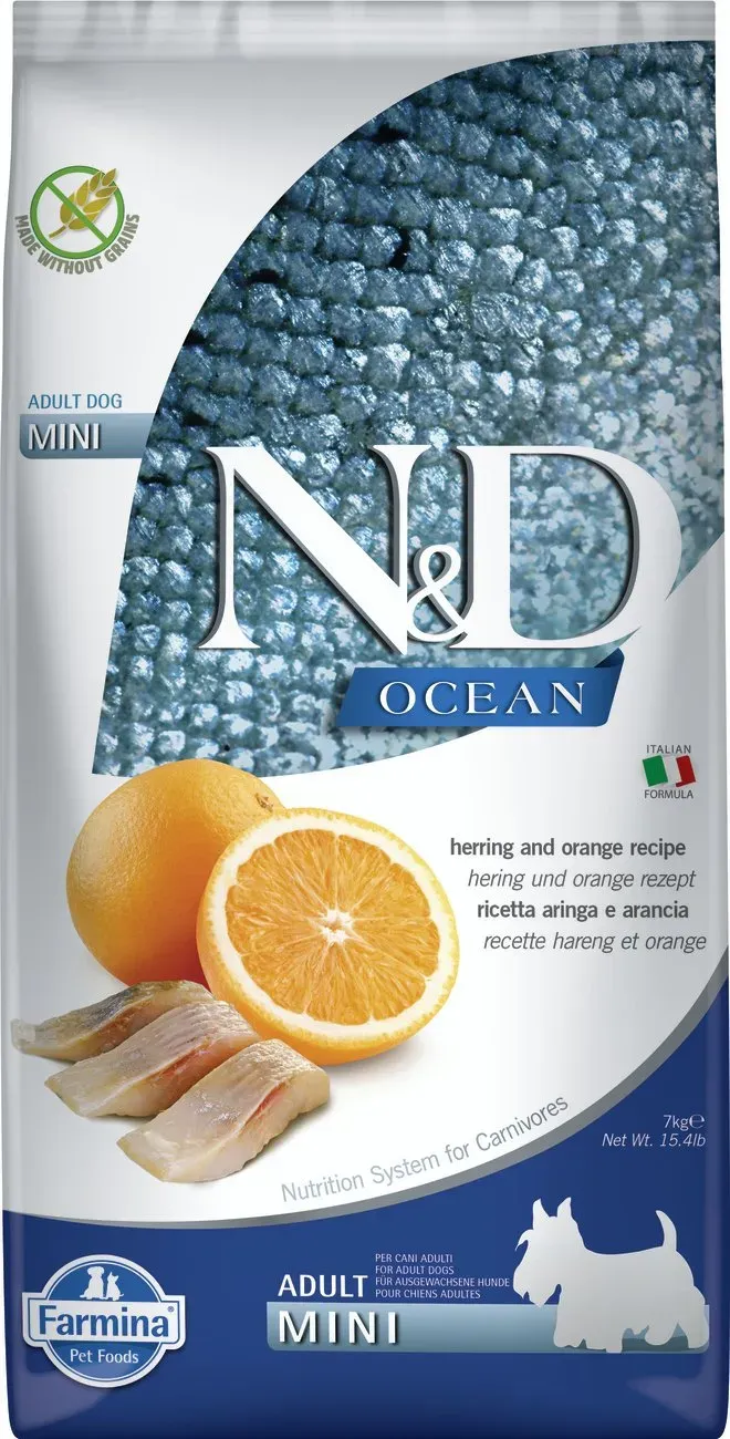 Farmina N&D Ocean Hering Orange Geschmack Miniatur Hundefutter 7 kg