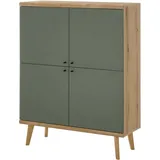 INOSIGN Highboard »MAVAS«, in moderner Trendfarbe, Griffe aus Metall (Schwarz), Höhe 134 cm