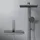 EMKE Duschsystem mit Thermostat Duschset mit 40cm Thermostatische Platte, Brausestange, Handbrause mit 4 Strahlstärken,Regendusche mit Armatur, Anthrazit Matt