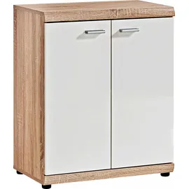 Procontour Sideboard 60 x 74 x 35 cm braun / weiß