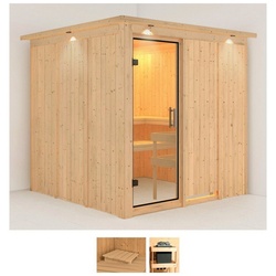 Karibu Sauna Romina, BxTxH: 210 x 210 x 202 cm, 68 mm, (Set) ohne Ofen beige