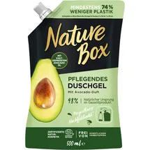 Nature Box Duschgel Nachfüllbeutel mit kaltgepresstem Avocado-Öl 500 ml