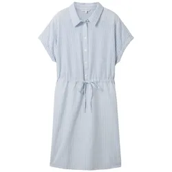 TOM TAILOR DENIM Damen Gestreiftes Minikleid, blau, Gestreift, Gr. XL