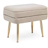 BIZZOTTO Einzelbank mit Stauraum, Beige Mit Samteffekt