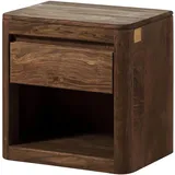 MASSIVMOEBEL24.DE Nachttisch Sheesham 50x35x50 smoked cherry gebeizt TORONTO #164