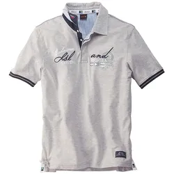 Capt. Scott Poloshirt mit maritimen Druck und Stickerei - grau - 48