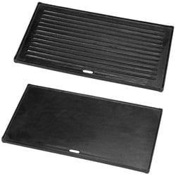 TRIZERATOP Grillplatte Gusseisen Gasgrillplatte 41×22 cm gerillt / flach schwarz