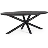 BIZZOTTO Esstisch Hastings aus Mangoholz Oval, Schwarz