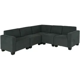 MCW Modular Sofa-System Couch-Garnitur Moncalieri 5, Stoff/Textil ~ anthrazit-grau